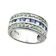 Sterling Silver Tanzanite CZ Ring