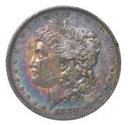 1880-O Morgan Silver Dollar Rainbow Toned INSANE