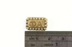 10K Yellow Gold Phi Alpha Victorian Seed Pearl Greek Lapel Pin/Brooch