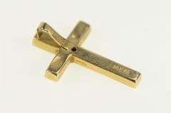 14K Yellow Gold Vintage Diamond Cross Christian Faith Charm/Pendant