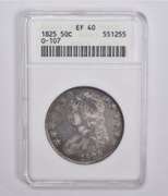 EF40 1825 Capped Bust Half Dollar O-107 ANACS