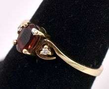 Fancy Red Garnet Ring In Yellow Gold