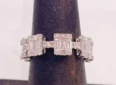 18KT SOLID WHITE GOLD DIAMOND BAND RING