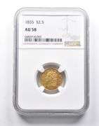 AU58 1935 $2.50 Classic Head Gold Quarter Eagle NGC