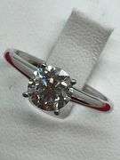 CERTIFIED BRAND NEW 14K WHITE GOLD AND DIAMOND SOLITAIRE RING. 0.96 CARAT