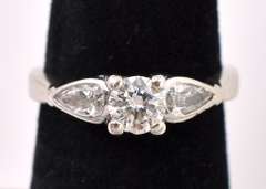 Solitaire Approx. 0.70CTS Diamond Ring In 14K White Gold