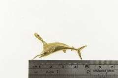 14K Yellow Gold Marlin Trophy Fishing Fish Ocean Animal Pendant