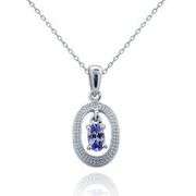 Tanzanite Dangling Oval Necklace
