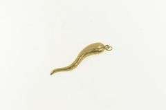 14K Yellow Gold Brushed Finish Italian Horn Protection Charm/Pendant