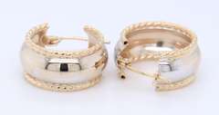 Wonderful Two Tone Gold Wardrobe Hoop Earrings