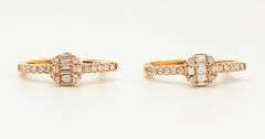 Ornate 18kt Rose Gold Diamond Hoop Earrings