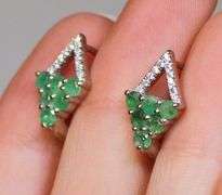 Unique shape Emerald earrings