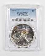 MS67 1989 American Silver Eagle - PCGS Insane Tone!