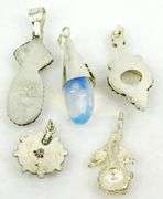5 Sterling Silver Gemstone Pendants
