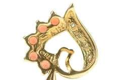 10K Yellow Gold Sim. Garnet & Diamond Heart Love Symbol Pendant