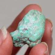 37.8ct uncut natural green Turquoise