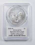 SP70 2020-W American Burnished Silver Eagle Reagan PCGS