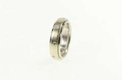 14K White Gold Diamond Inset Busy Spinner Band Wedding Ring