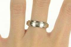 14K White Gold Diamond Inset Busy Spinner Band Wedding Ring