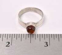 Amber Gem Ring In Sterling Silver