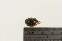 14K Yellow Gold Victorian Garnet Oval Cabochon Charm/Pendant