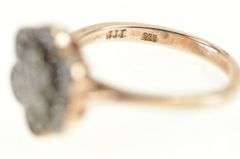 Sterling Silver Pave Flower Cluster Cocktail Vintage CZ Ring