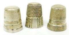 3 Antique Sterling Silver Thimbles