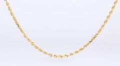 Cute Diamond Cut Rope Chain Necklace in Yellow Gold