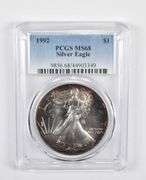 MS68 1992 American Silver Eagle - PCGS Beautiful Tone!