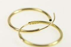 14K Yellow Gold 13.7mm Round Classic Vintage Simple Hoop Earrings
