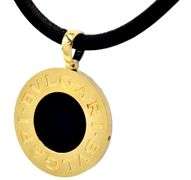 Bvlgari Tondo Reversible Onyx Pendant Necklace in 18K and Steel