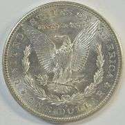Flashy-white BU 1897-S Morgan Silver Dollar. Semi-key date