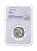 MS63 1960 Washington Quarter - Graded NGC Rainbow Toned