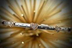 Contemporary 14K White and Rose Gold Cuff Bangle with Diamonds