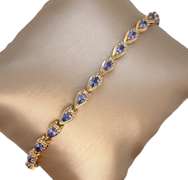 14K YELLOW GOLD BRACELET WITH TANZANITE