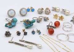 Group Lot of Vintage 925 Sterling Silver Earrings
