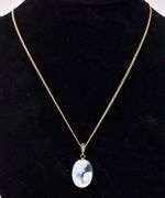 Adorable Mother And Baby Cameo Pendant Necklace In 14K Yellow Gold
