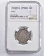 XF45 1840-O Seated Liberty Quarter No Drapery NGC