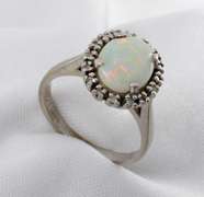 classic Opal & Diamond Ring