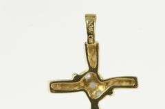 10K Yellow Gold Diamond Classic Cross Christian Faith Charm/Pendant