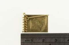 14K Yellow Gold Steno Note Pad Articulated Writer Charm/Pendant