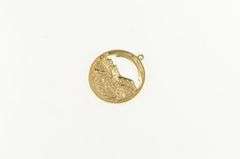 14K Yellow Gold Alaska Landscape Mountain Raw Nugget Charm/Pendant