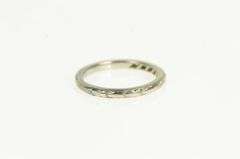 18K White Gold Art Deco Classic Diamond Wedding Band Ring