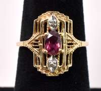 Rhodolite Garnet Ring In 14K Yellow Gold
