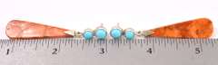 Blue Turquoise And Coral Earrings In Sterling Silver