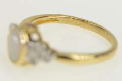 10K Yellow Gold Natural Opal Diamond Pink Sapphire Engagement Ring