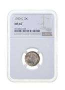 MS67 1950-S Roosevelt Dime - Graded NGC Crusty Original