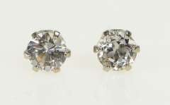 Sterling Silver 14k Gold Classic Solitaire Vintage Two Tone Earrings