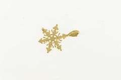 14K Yellow Gold Diamond Cut Snow Flake Winter Motif Charm/Pendant