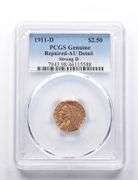 AU 1911-D $2.50 Indian Head Gold Quarter Eagle Repaired Strong D PCGS